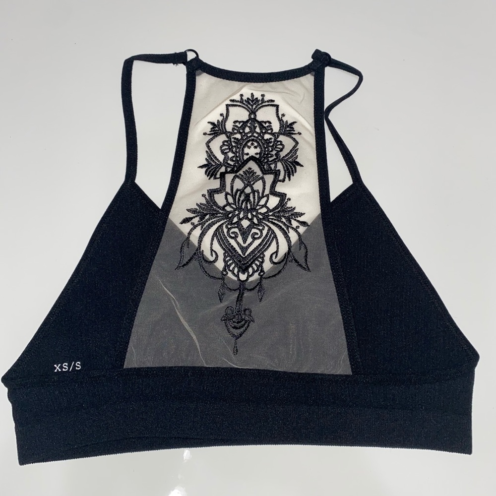 Black Mesh Racerback Bralette - Picture 9 of 9